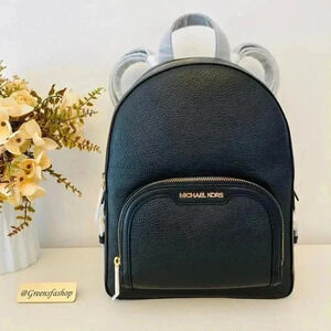 NWT Michael Kors Jaycee Medium Zip Pocket Backpack Black new
